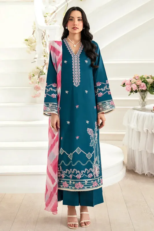 Imrozia Premium Kianna Casuals Teal Cotton – view 1 – Poshaq