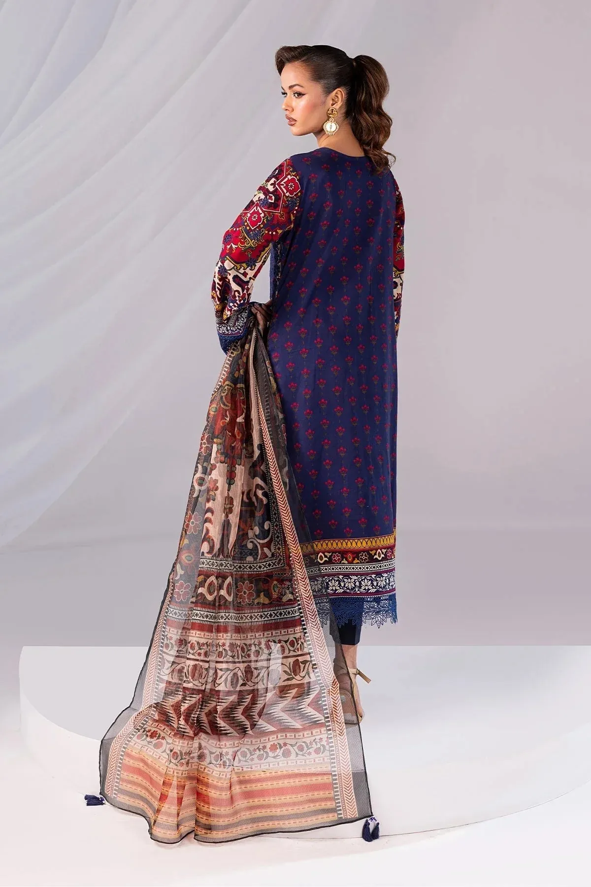 Imrozia Premium Noor 25 Navy Cotton – view 2 – Poshaq