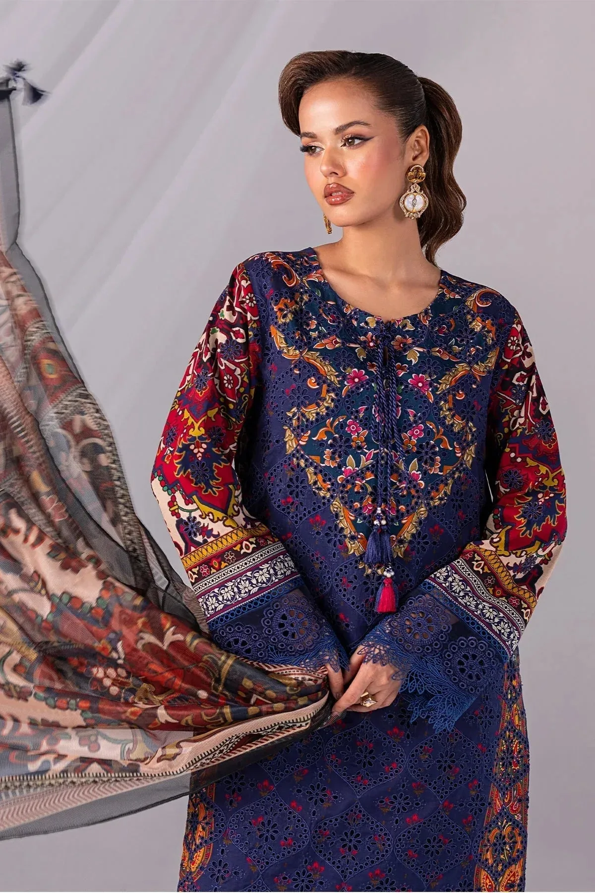 Imrozia Premium Noor 25 Navy Cotton – view 4 – Poshaq