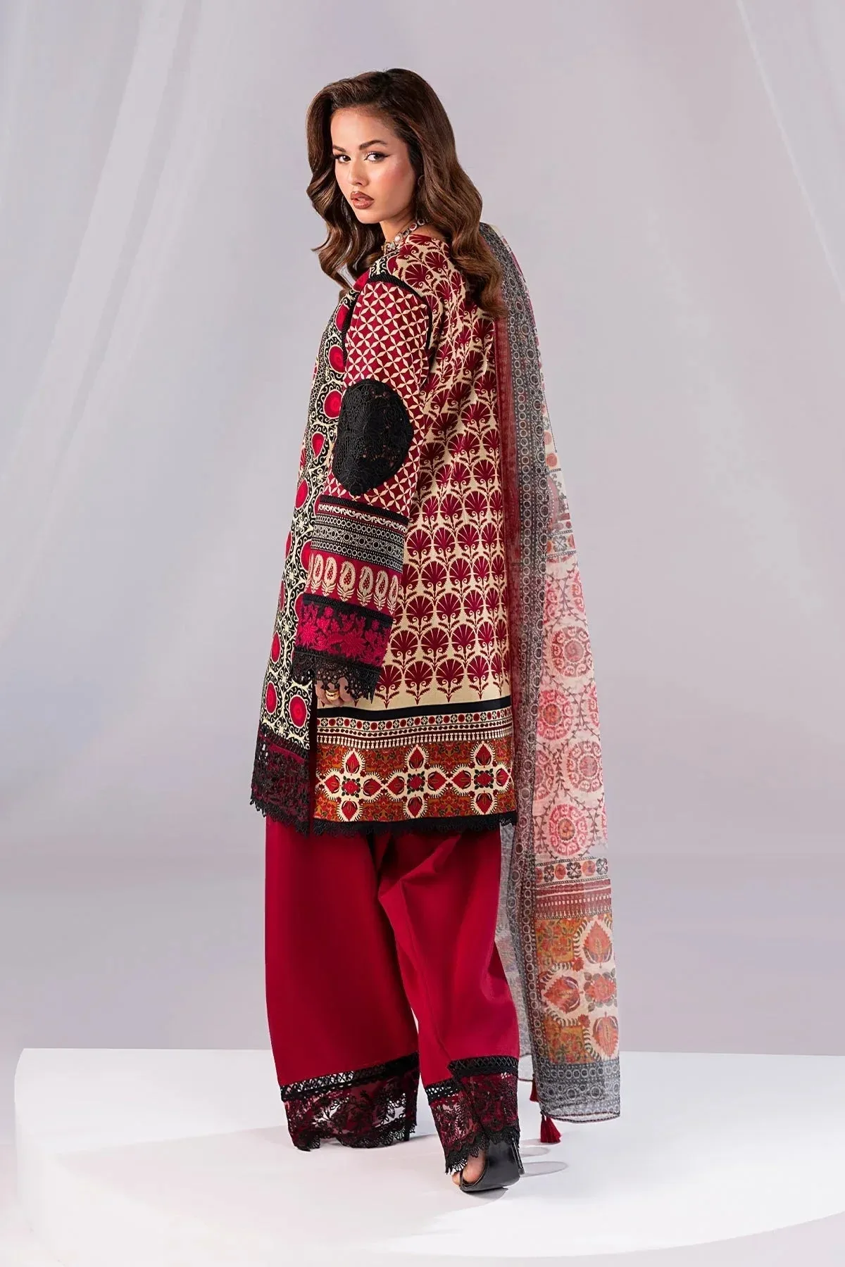 Imrozia Premium Noor 25 Red Cotton – view 2 – Poshaq