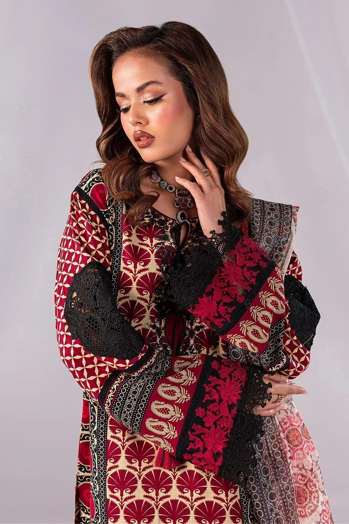 Imrozia Premium Noor 25 Red Cotton – view 4 – Poshaq