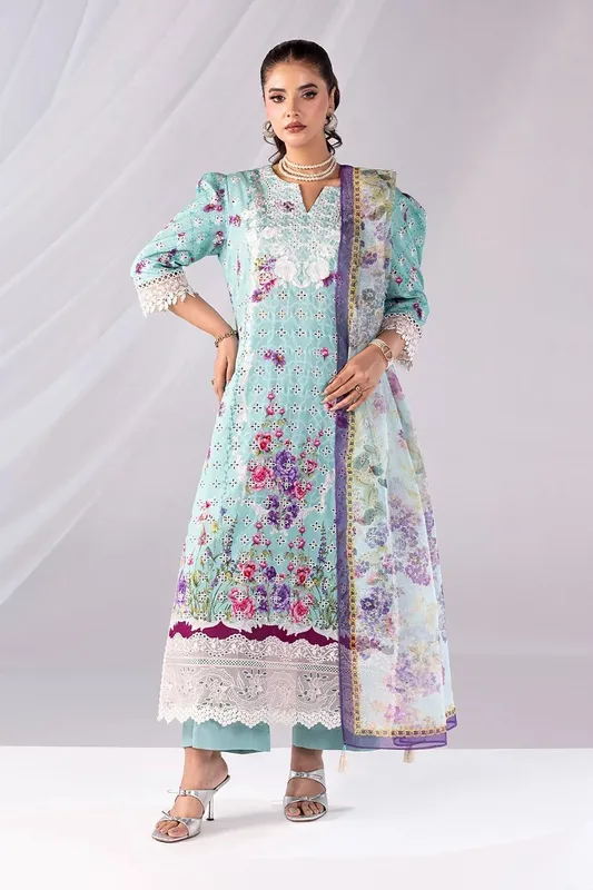 Imrozia Premium Noor 25 Ice Blue Cotton – view 1 – Poshaq