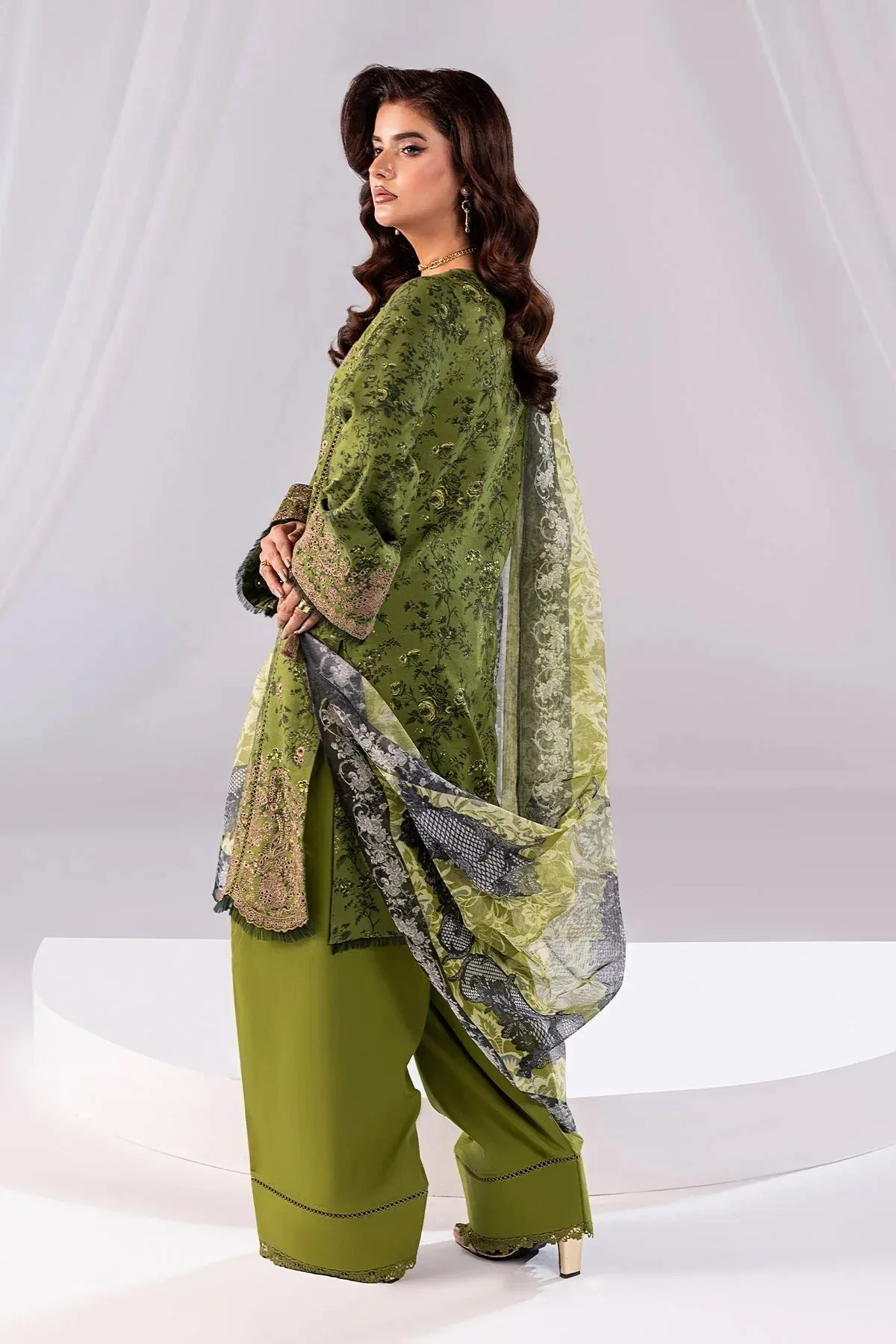 Imrozia Premium Noor 25 Mehndi Cotton – view 2 – Poshaq