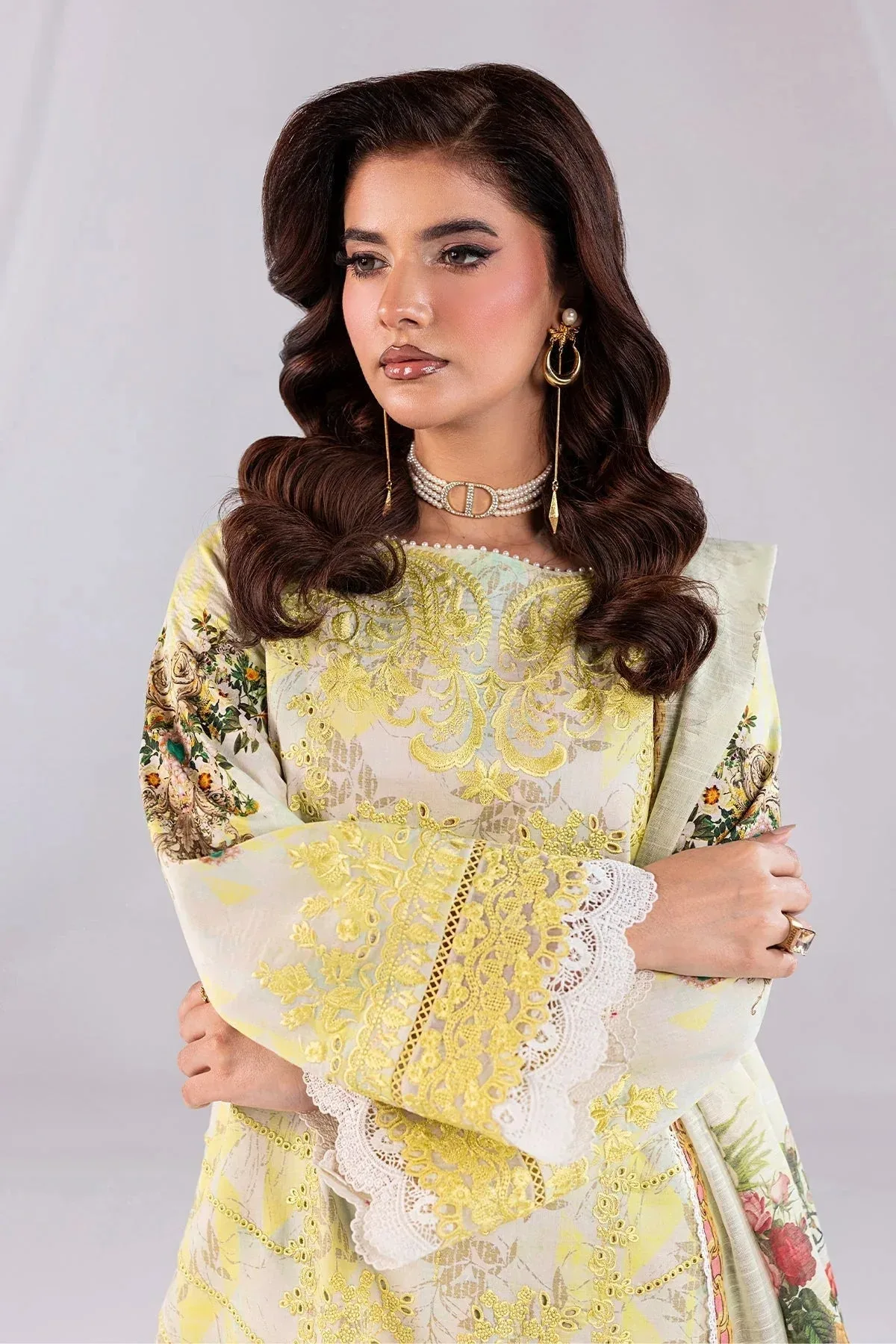 Imrozia Premium Noor 25 Cream Cotton – view 3 – Poshaq