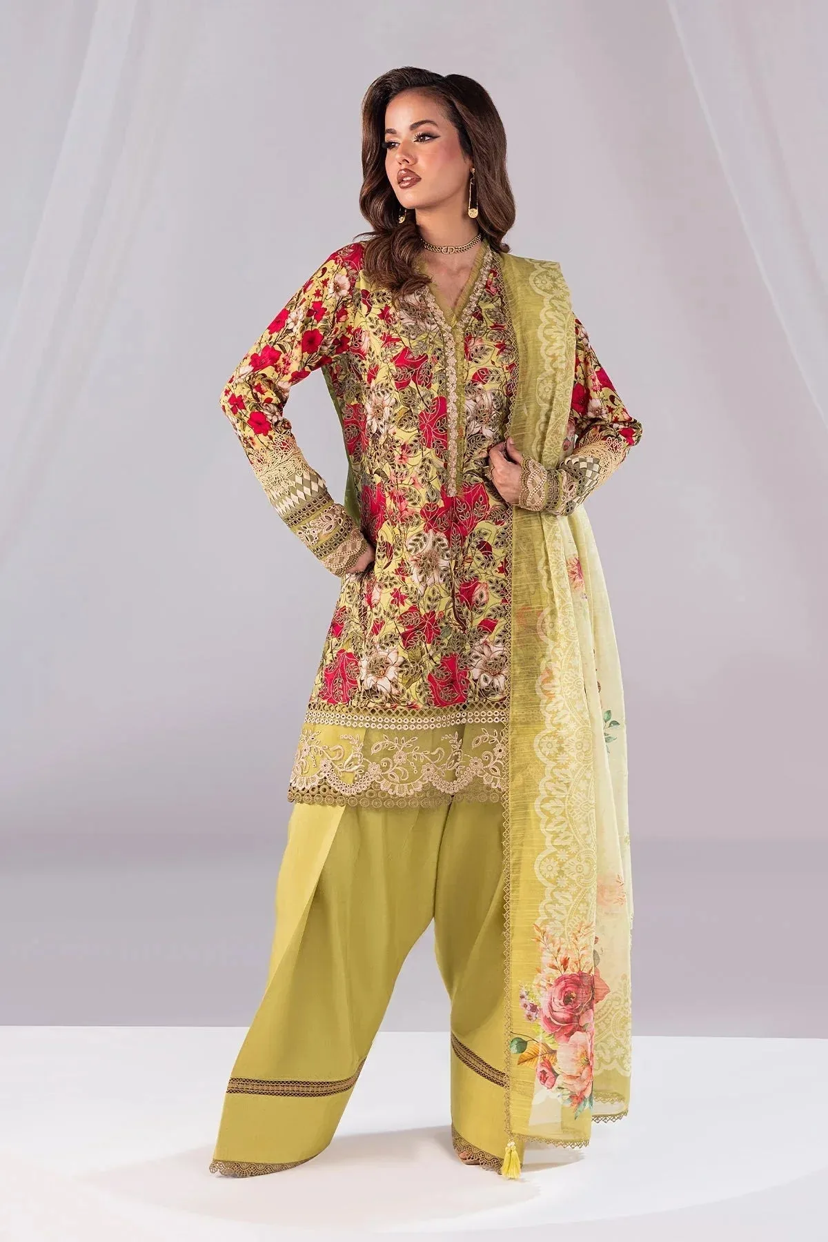 Imrozia Premium Noor 25 Lime Yellow Cotton – view 1 – Poshaq