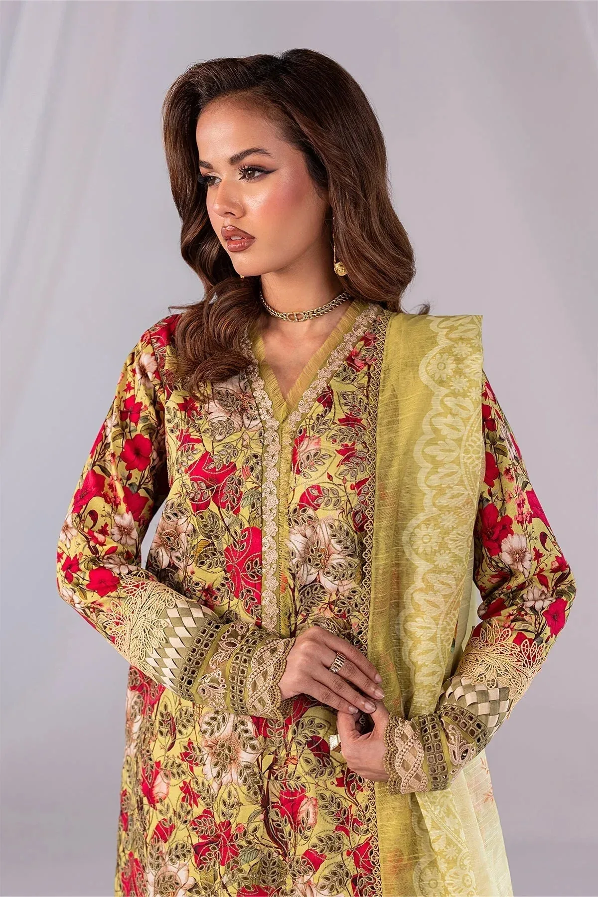 Imrozia Premium Noor 25 Lime Yellow Cotton – view 4 – Poshaq