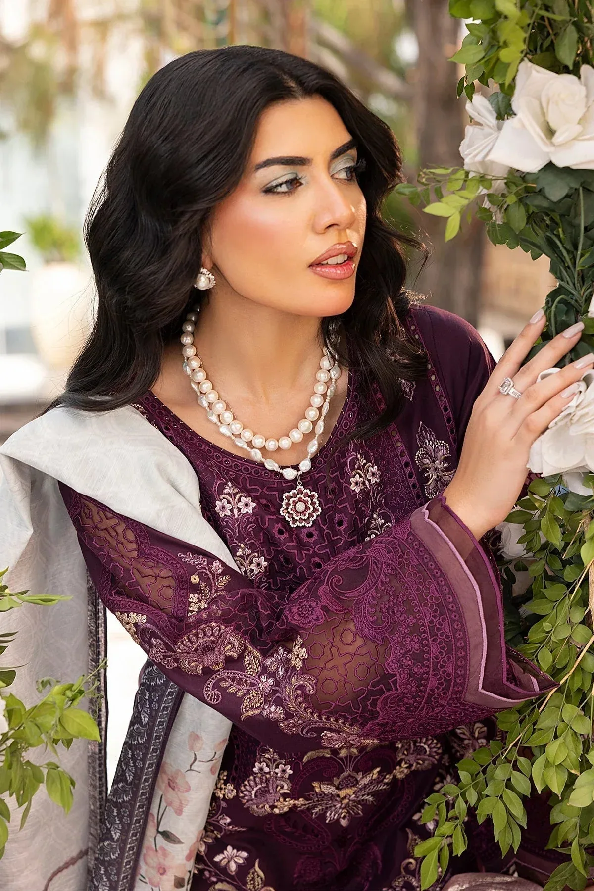Imrozia Premium Rang e Bahar Wine Berry Cotton – view 4 – Poshaq