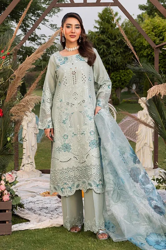 Imrozia Premium Rang e Bahar Mint Cotton – view 1 – Poshaq