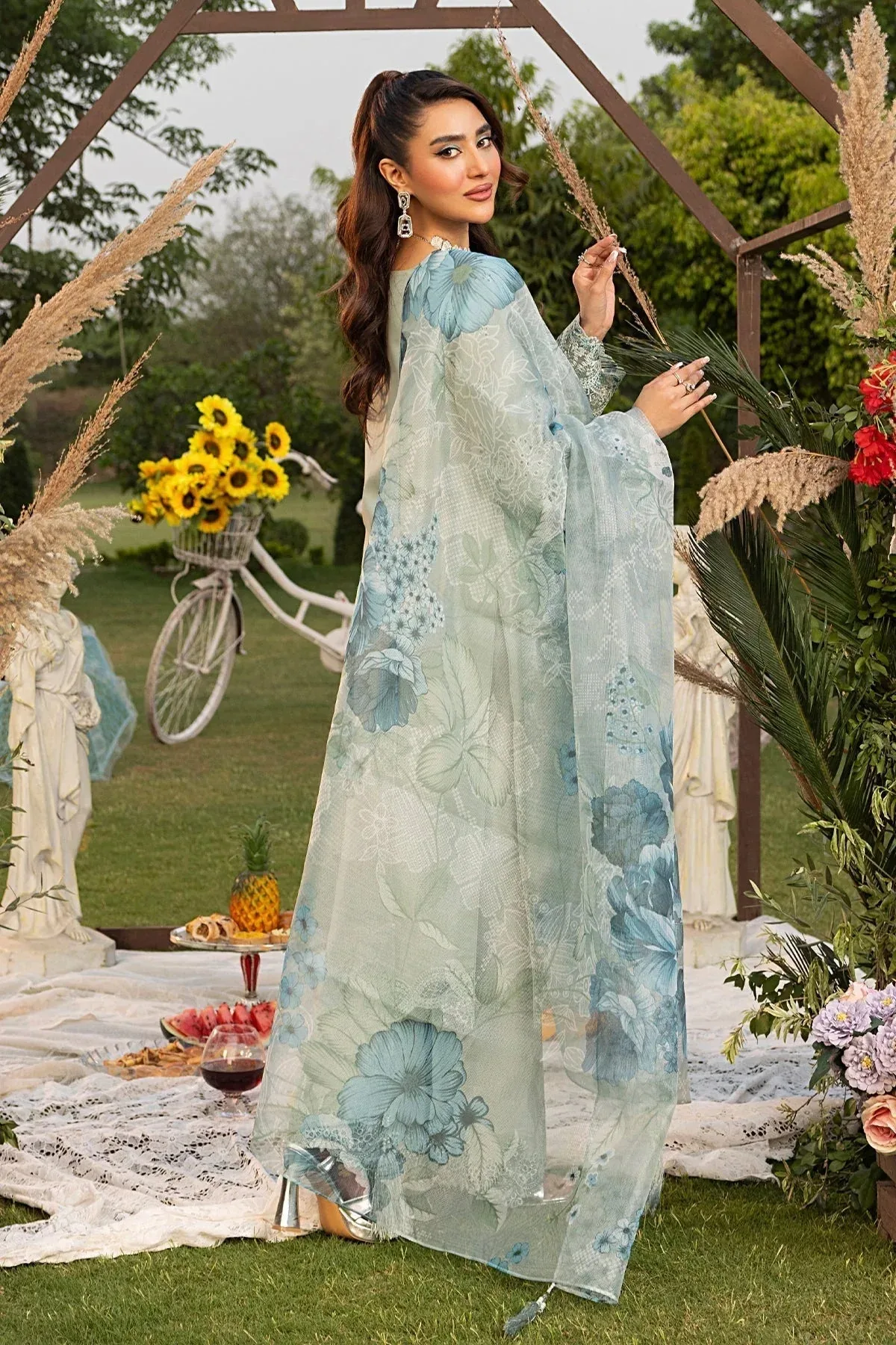Imrozia Premium Rang e Bahar Mint Cotton – view 2 – Poshaq