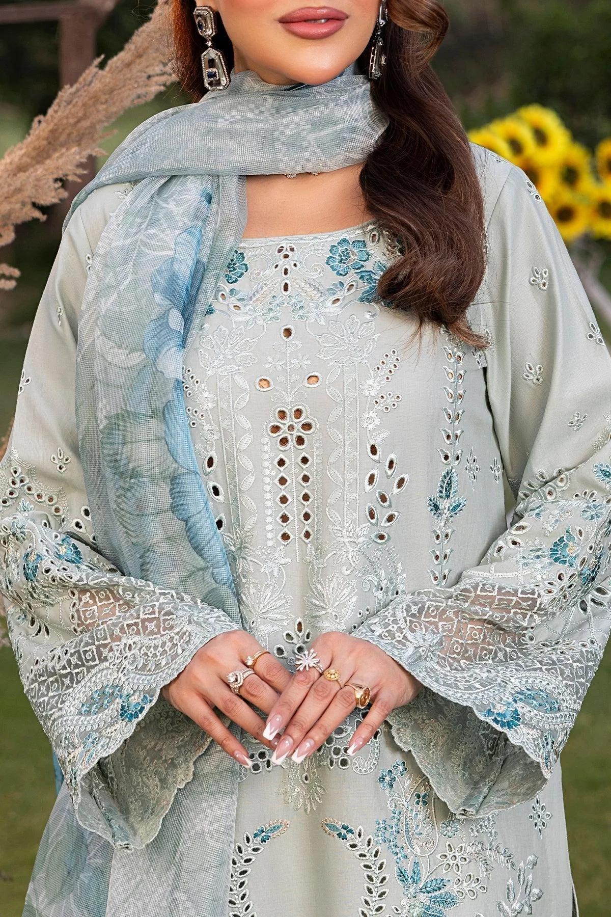 Imrozia Premium Rang e Bahar Mint Cotton – view 3 – Poshaq