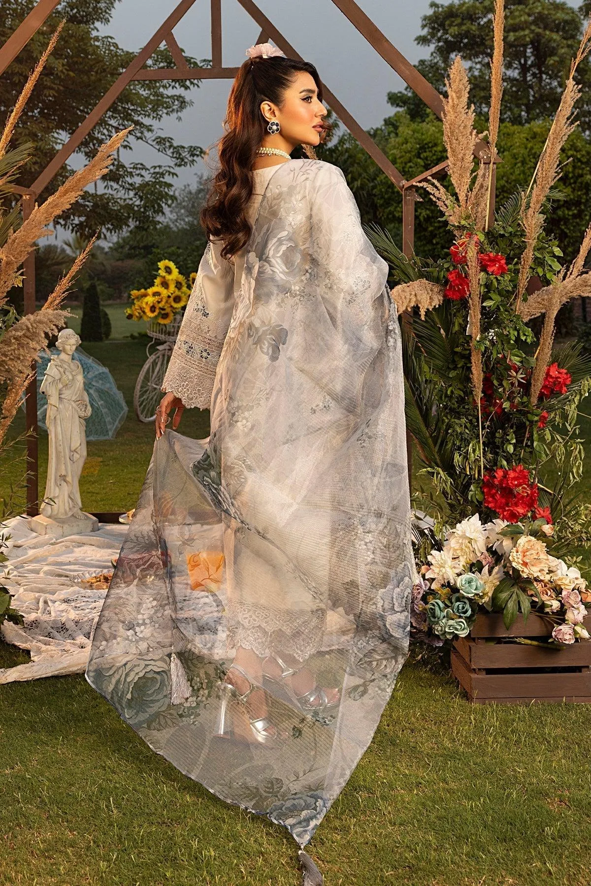 Imrozia Premium Rang e Bahar Off White Cotton – view 2 – Poshaq