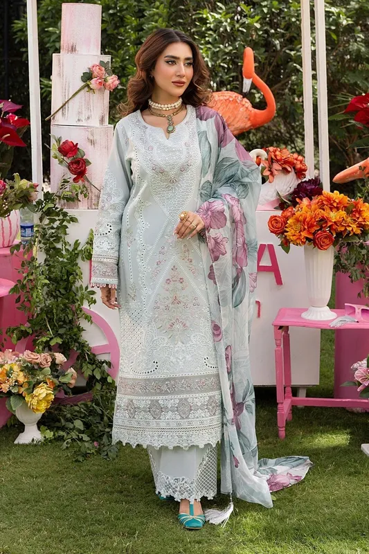 Imrozia Premium Rang e Bahar Mint Cotton – view 1 – Poshaq