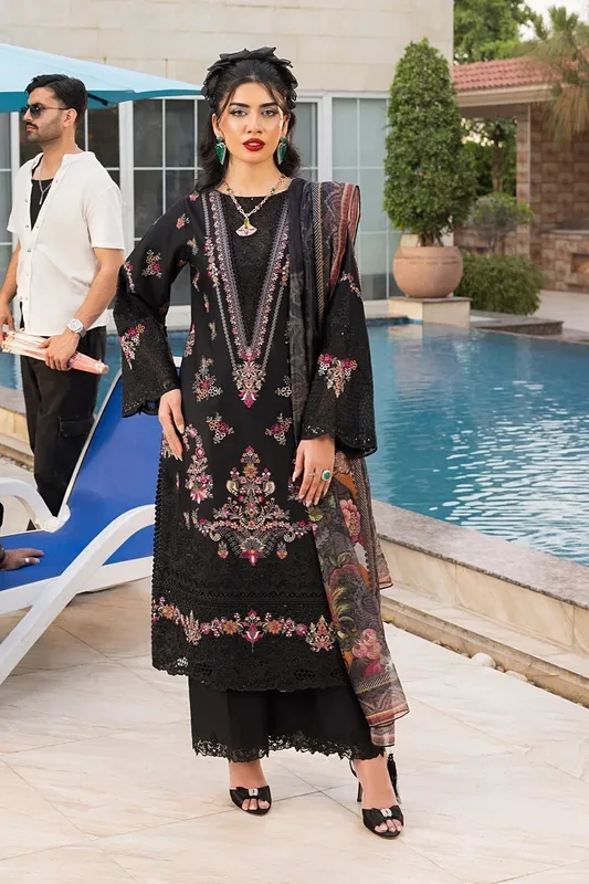 Imrozia Premium Rang e Bahar Black Cotton – view 1 – Poshaq