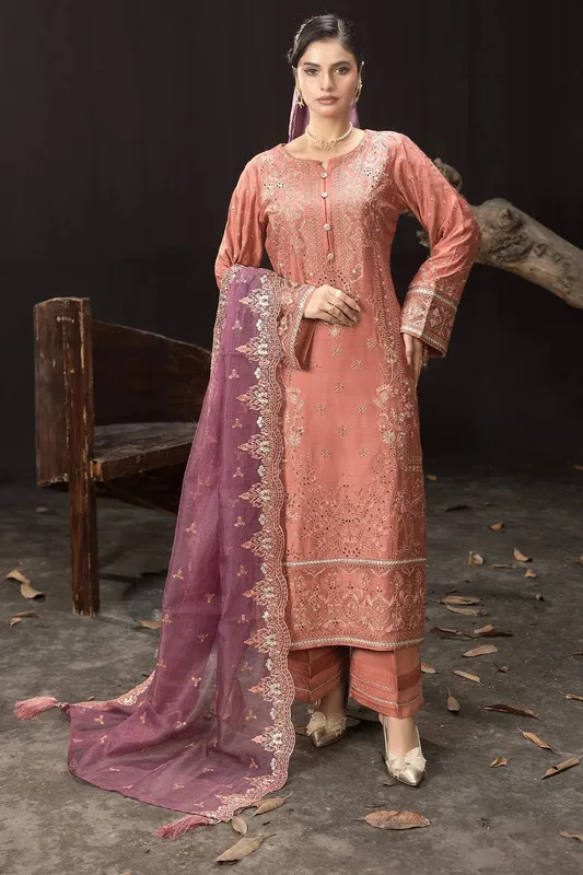 Imrozia Premium Gulzar e Dil Coral Viscose – view 1 – Poshaq