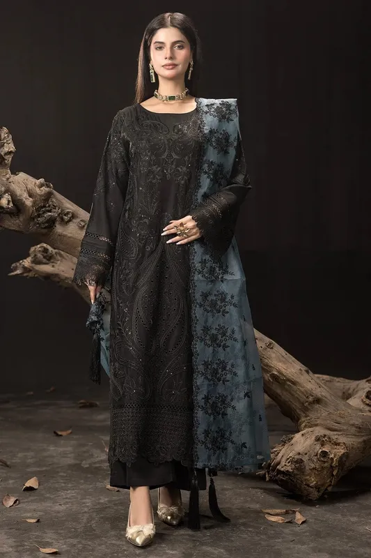 Imrozia Premium Gulzar e Dil Black Viscose – view 1 – Poshaq