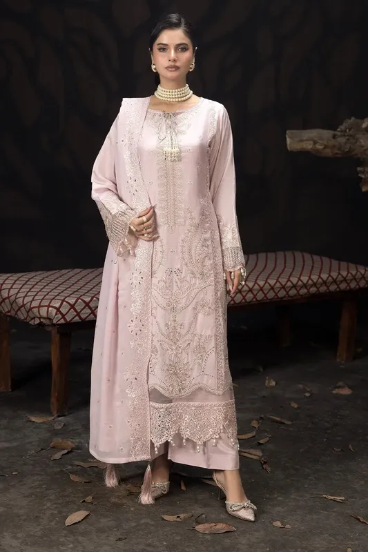 Imrozia Premium Gulzar e Dil Lavender Pinocchio Georgette – view 1 – Poshaq