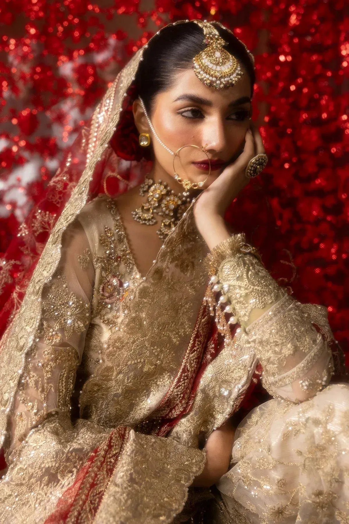 Imrozia Premium Jashan Bridal Collection White Organza – view 4 – Poshaq