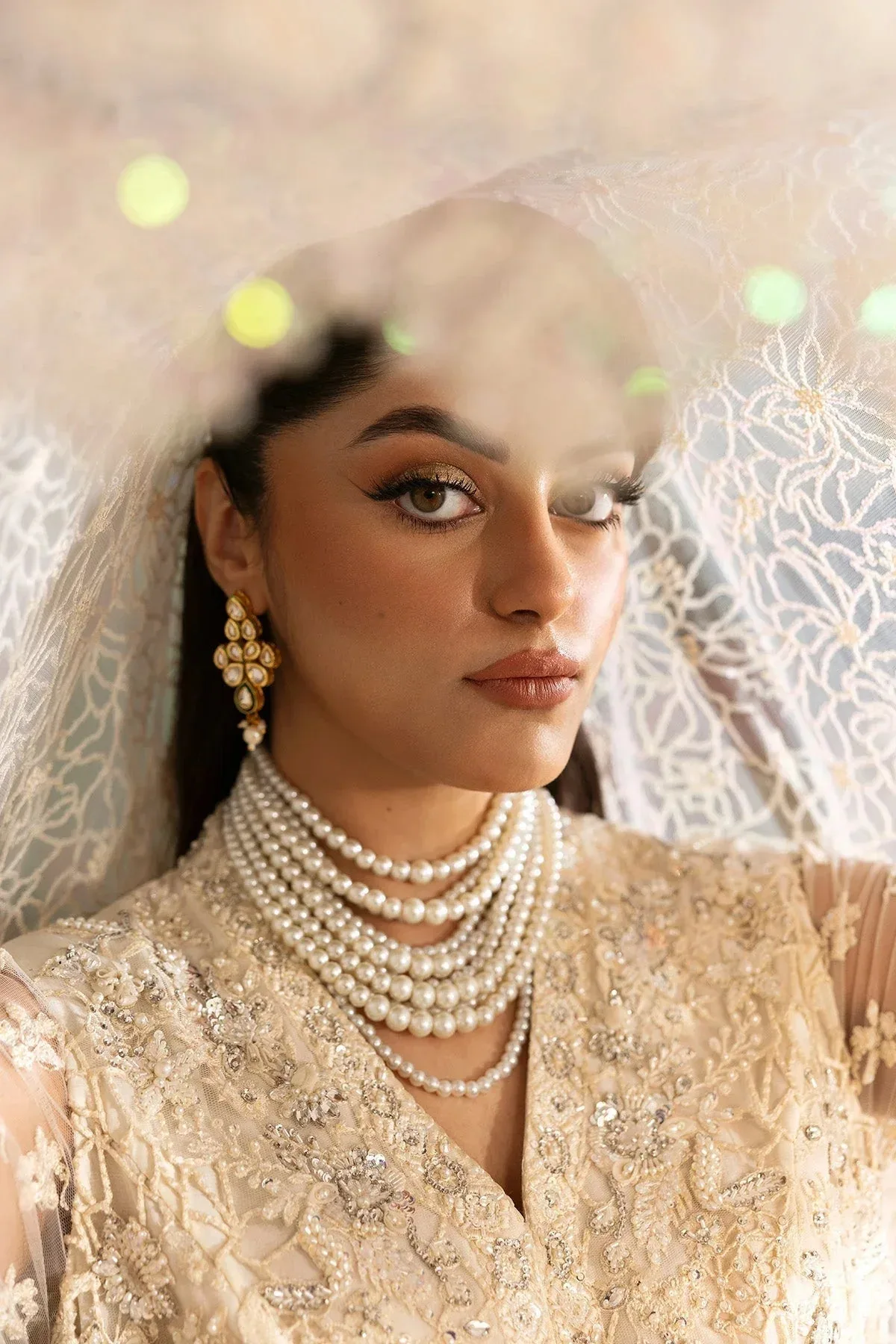 Imrozia Premium Jashan Bridal Collection Ivory Organza – view 3 – Poshaq