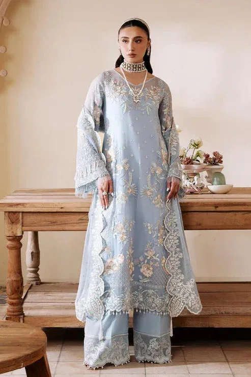 Imrozia Premium Muse Luxury Chiffon 24 Blue Organza – view 1 – Poshaq