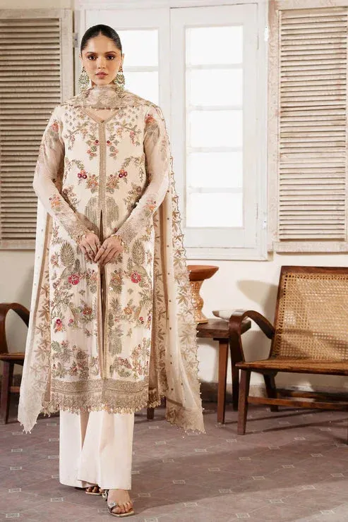 Imrozia Premium Muse Luxury Chiffon 24 Ivory Organza – view 1 – Poshaq