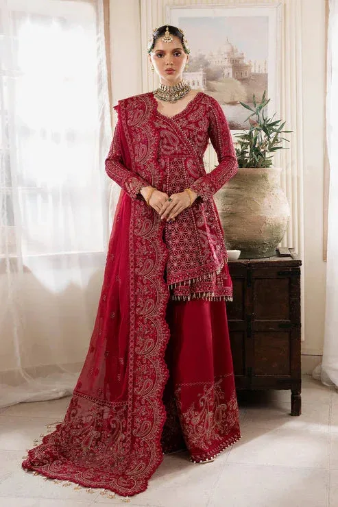 Imrozia Premium Muse Luxury Chiffon 24 Maroon Organza – view 1 – Poshaq
