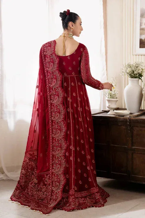 Imrozia Premium Muse Luxury Chiffon 24 Maroon Organza – view 2 – Poshaq