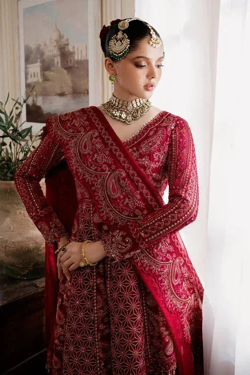 Imrozia Premium Muse Luxury Chiffon 24 Maroon Organza – view 4 – Poshaq