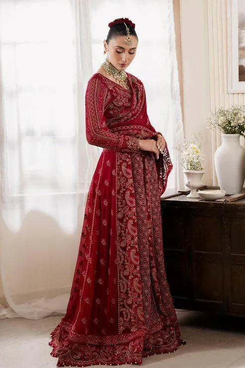 Imrozia Premium Muse Luxury Chiffon 24 Maroon Organza – view 5 – Poshaq