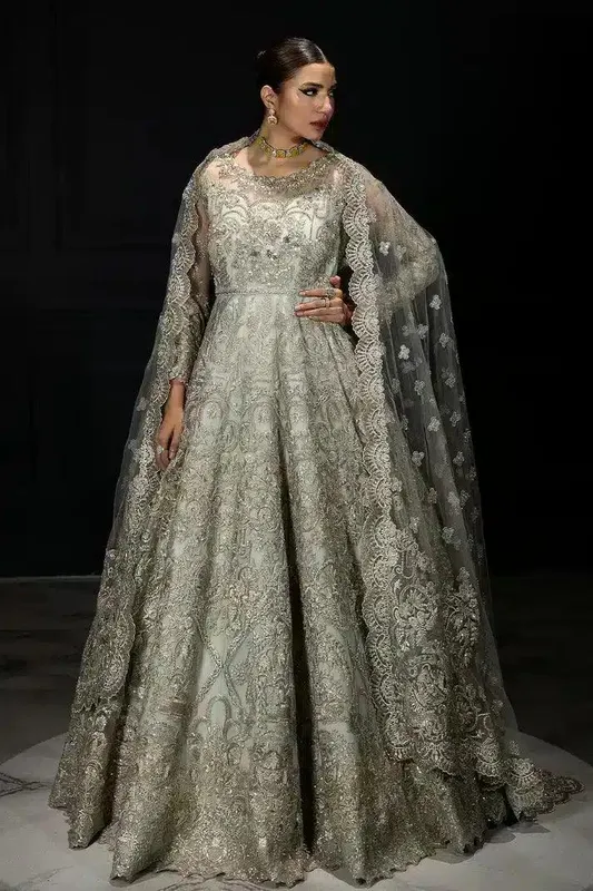Imrozia Premium Andaaz e Khaas Formals 23 Grey Organza – view 1 – Poshaq