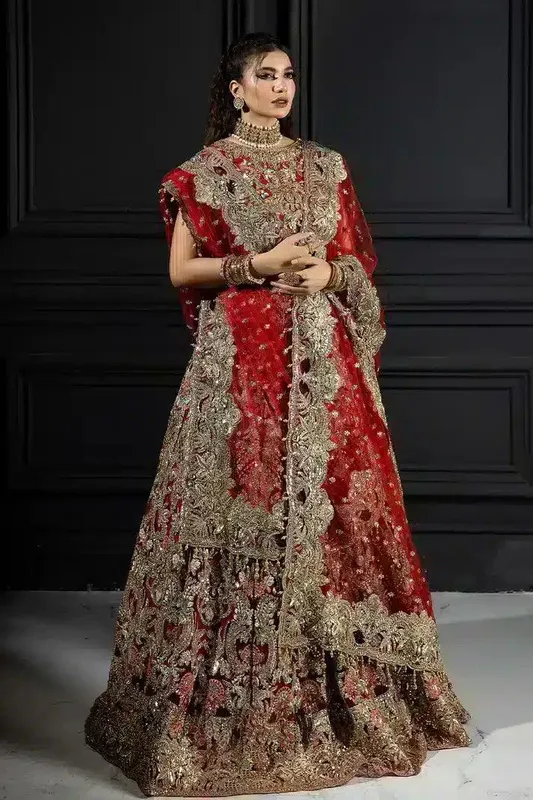 Imrozia Premium Andaaz e Khaas Formals 23 Red Organza – view 1 – Poshaq