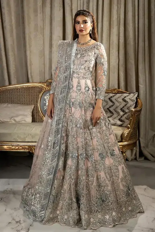 Imrozia Premium Andaaz e Khaas Formals 23 Pink Organza – view 1 – Poshaq