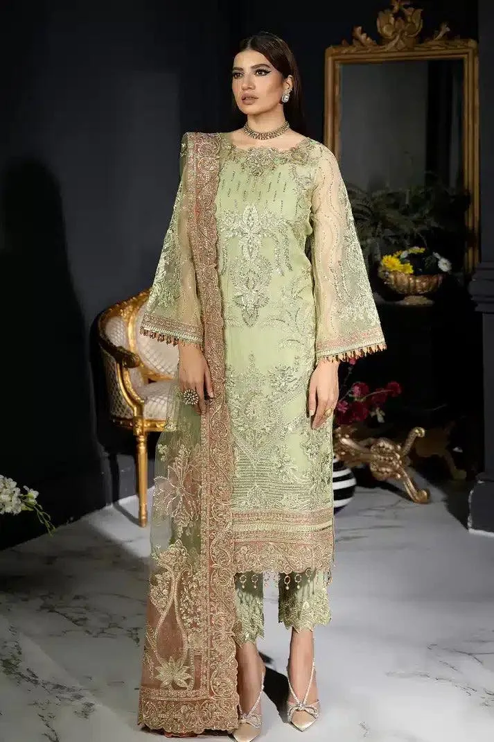 Imrozia Premium Andaaz e Khaas Bridals 23 Green Raw Silk – view 1 – Poshaq