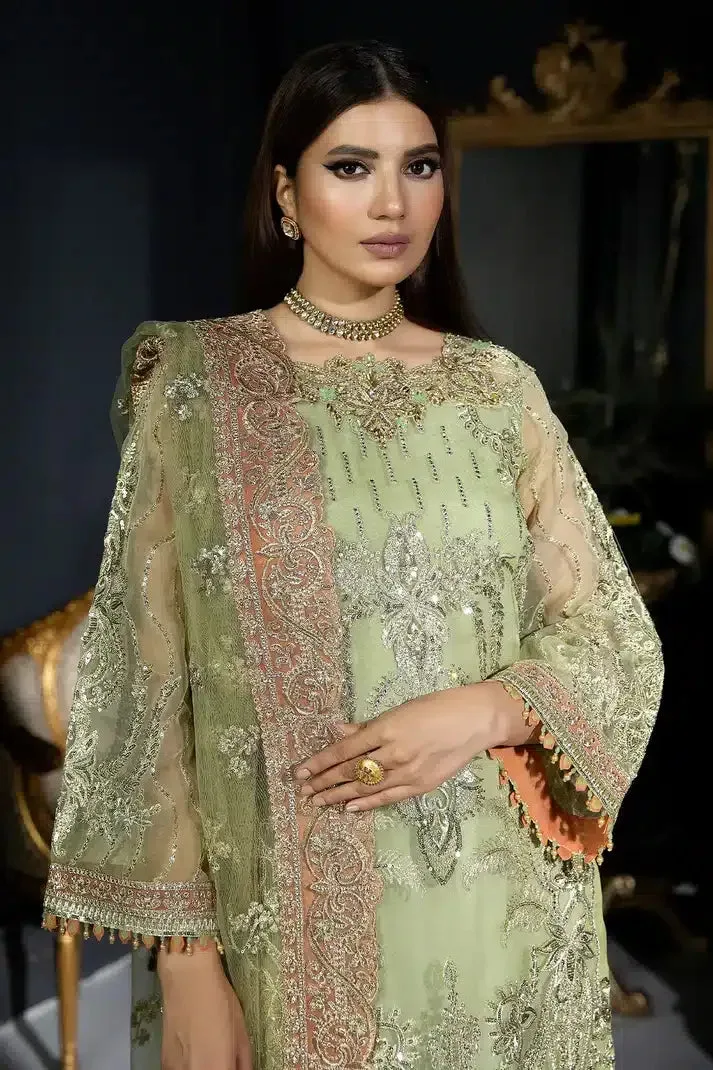 Imrozia Premium Andaaz e Khaas Bridals 23 Green Raw Silk – view 2 – Poshaq