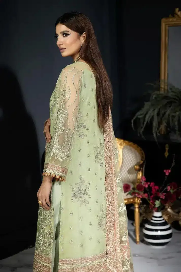 Imrozia Premium Andaaz e Khaas Bridals 23 Green Raw Silk – view 5 – Poshaq