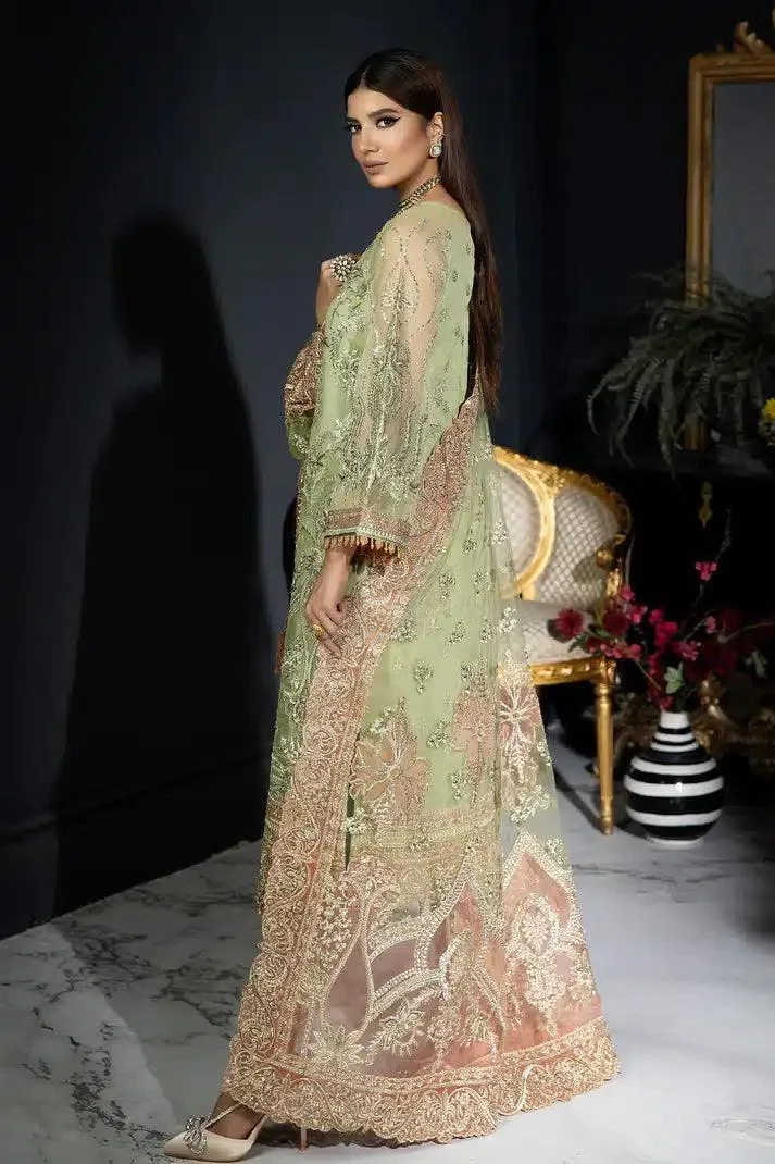 Imrozia Premium Andaaz e Khaas Bridals 23 Green Raw Silk – view 6 – Poshaq