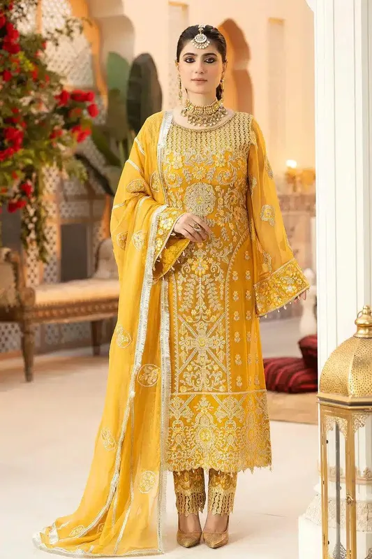 Imrozia Premium Falesia Formals 23 Mustard Raw Silk – view 1 – Poshaq