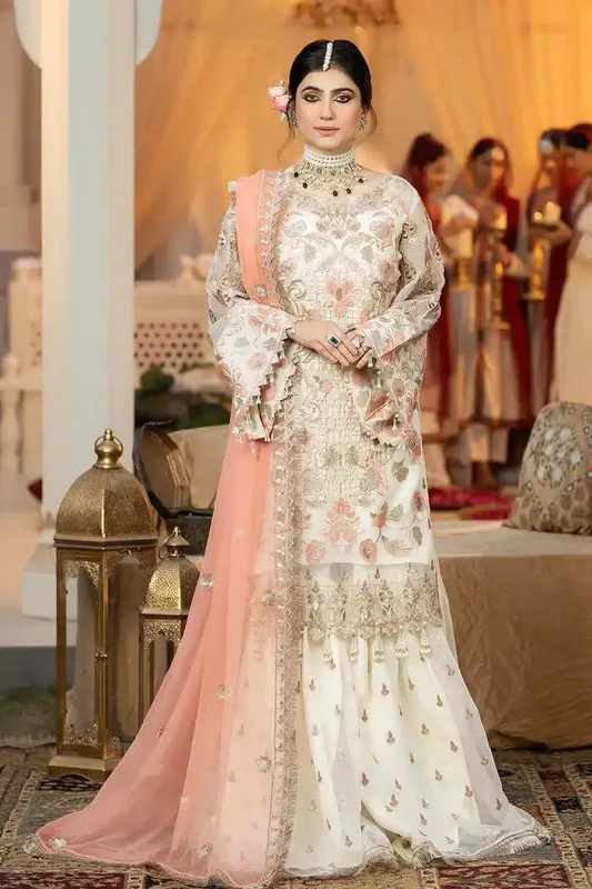 Imrozia Premium Falesia Formals 23 Cream Organza – view 1 – Poshaq