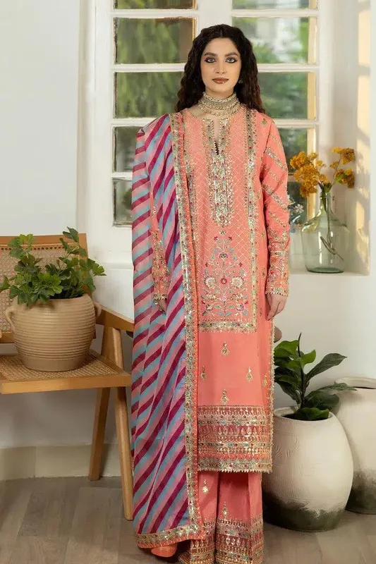Imrozia Premium Jahaan Ara Wedding Formals 23 Pink Raw Silk – view 1 – Poshaq