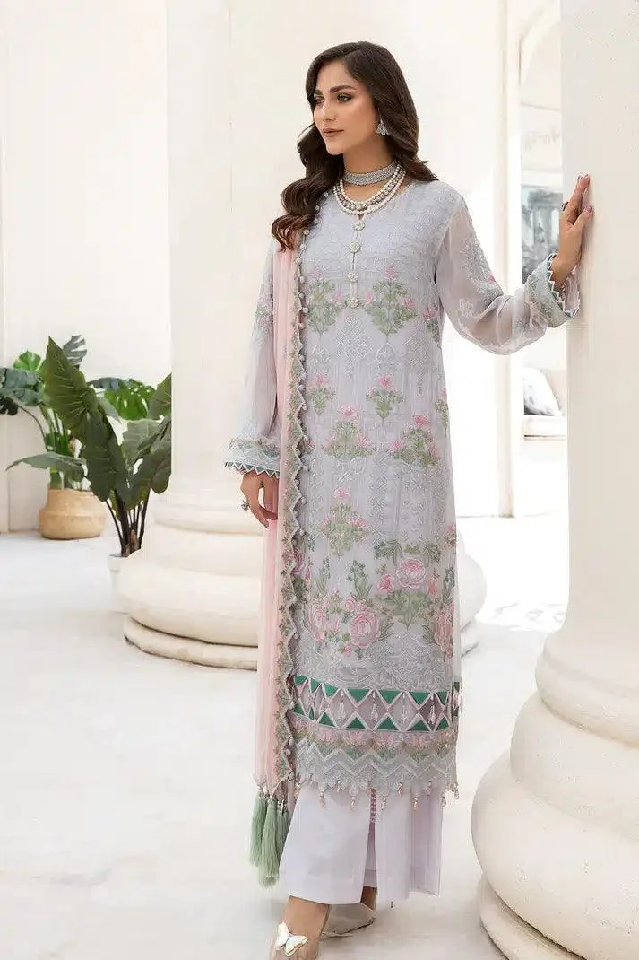 Imrozia Premium Naqsh Formals 23 Grey Raw Silk – view 1 – Poshaq