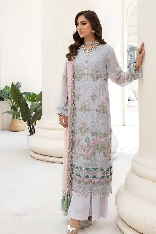 Imrozia Premium Naqsh Formals 23 Grey Raw Silk – view 1 – Poshaq