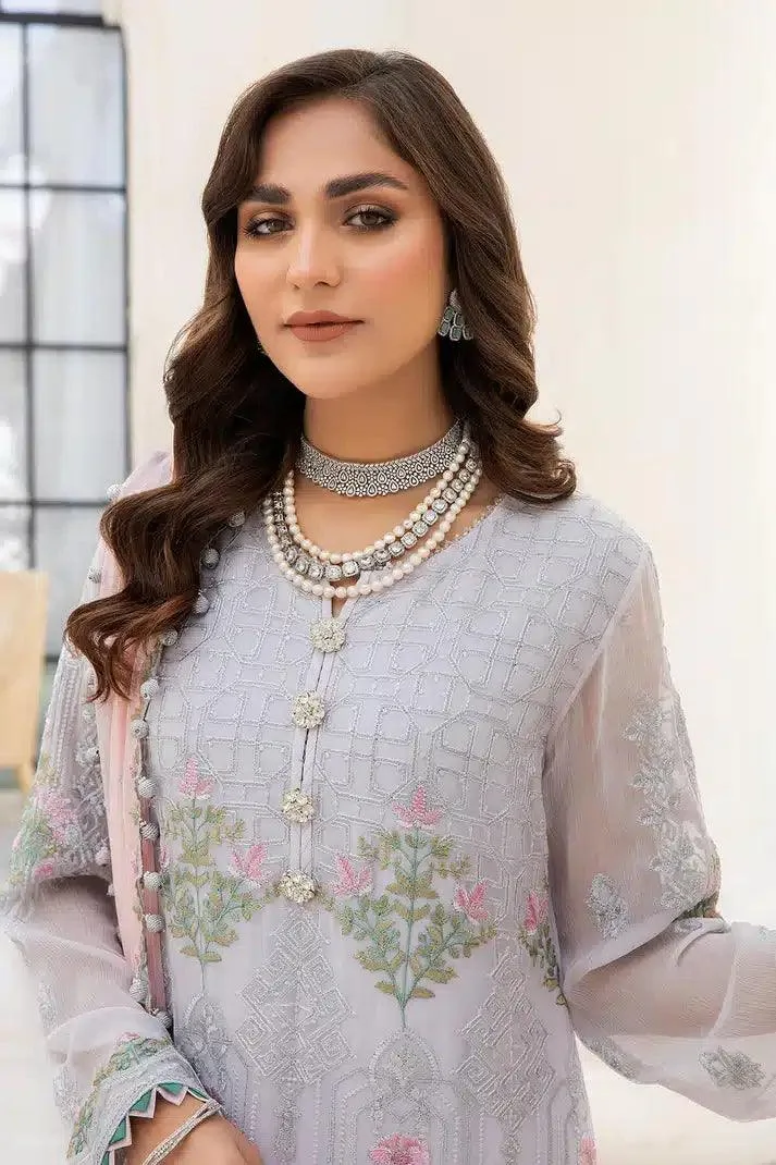 Imrozia Premium Naqsh Formals 23 Grey Raw Silk – view 2 – Poshaq