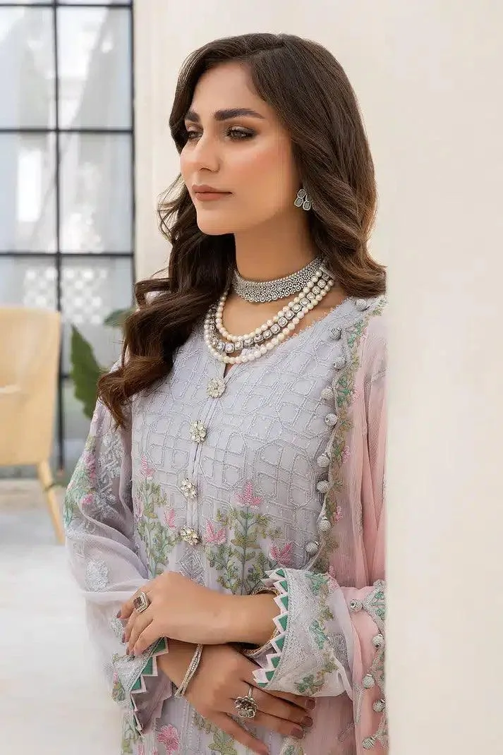 Imrozia Premium Naqsh Formals 23 Grey Raw Silk – view 4 – Poshaq