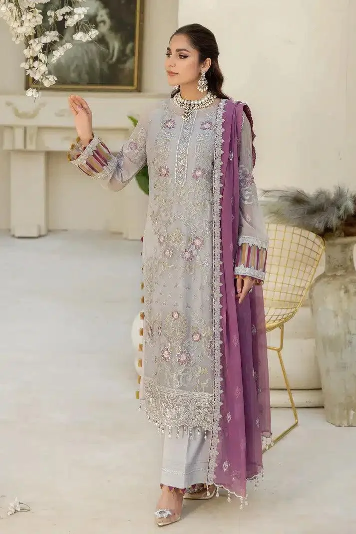 Imrozia Premium Naqsh Formals 23 Grey Raw Silk – view 1 – Poshaq