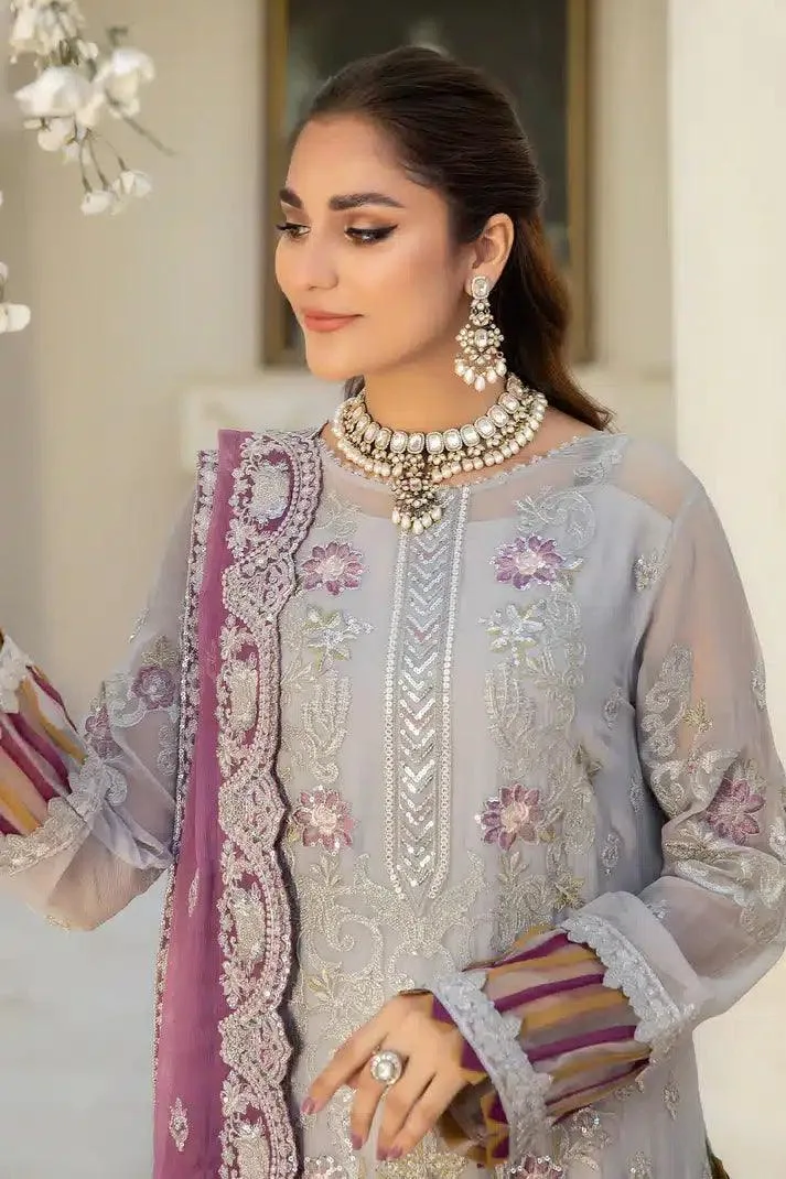 Imrozia Premium Naqsh Formals 23 Grey Raw Silk – view 3 – Poshaq