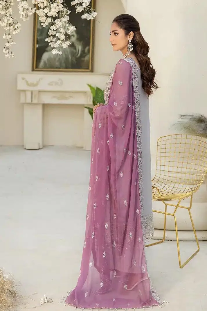 Imrozia Premium Naqsh Formals 23 Grey Raw Silk – view 4 – Poshaq