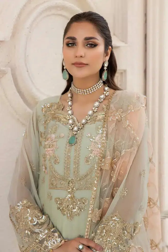 Imrozia Premium Naqsh Formals 23 Green Raw Silk – view 2 – Poshaq