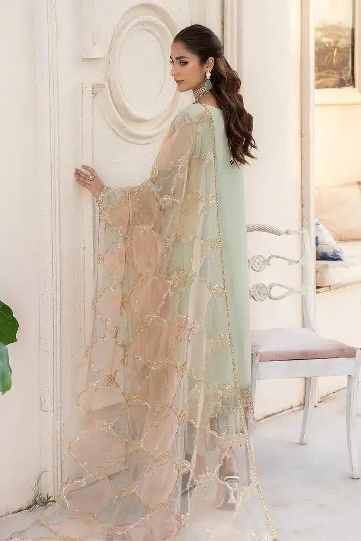 Imrozia Premium Naqsh Formals 23 Green Raw Silk – view 3 – Poshaq