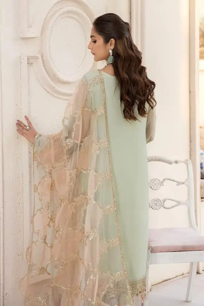 Imrozia Premium Naqsh Formals 23 Green Raw Silk – view 4 – Poshaq