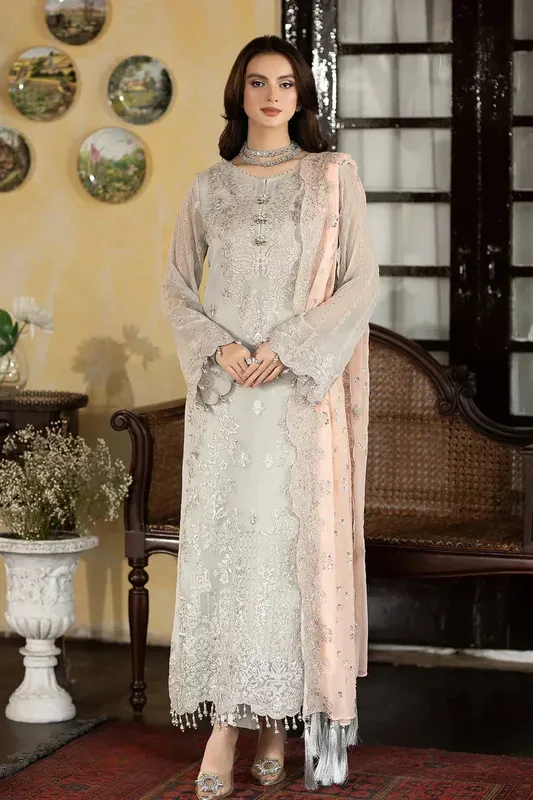 Imrozia Premium Enliven Formals Collection Ivory Raw Silk – view 1 – Poshaq