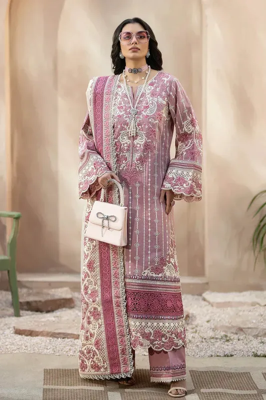Imrozia Premium Gulposh Luxury Lawn 24 Lilac Organza – view 1 – Poshaq